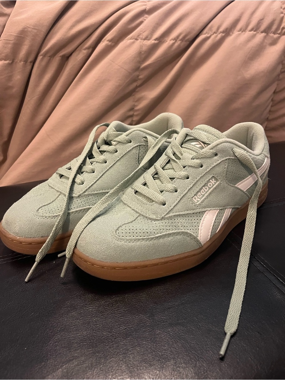 Reebok Women’s Classic Suede Sneakers in Sage Green